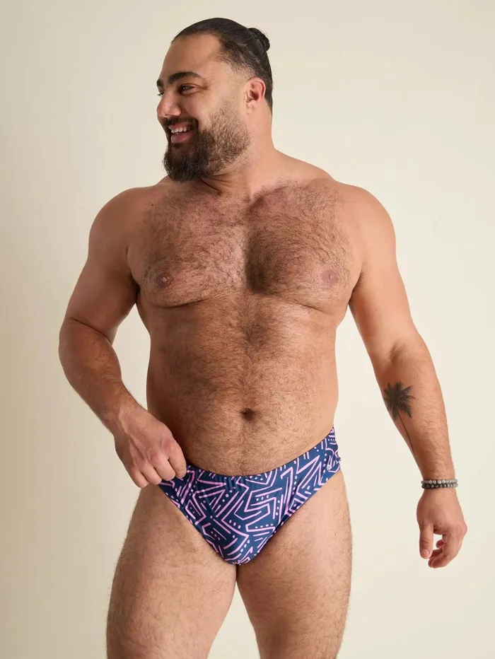 Chubbies Swim Men The Dark Marzipans Navy Geometric Line