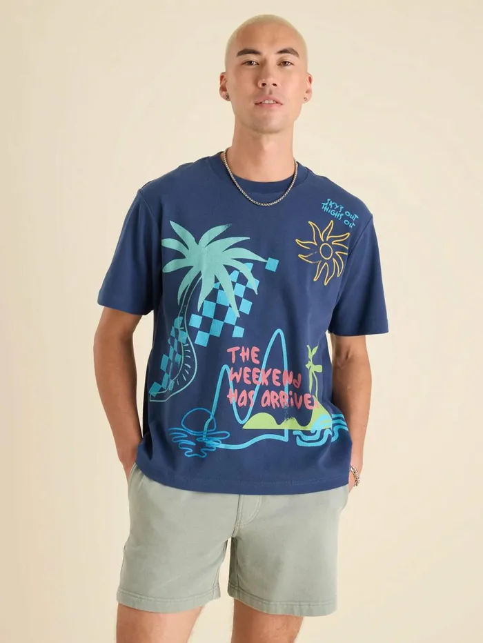Chubbies Tees and Tanks Men The Sketchy Navy Graphics
