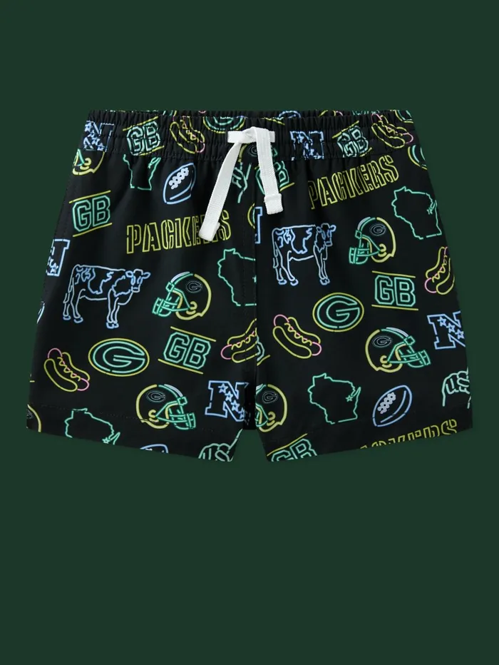 Chubbies Toddler 6m6 Swim The Neon Packers Green Bay Packers Black