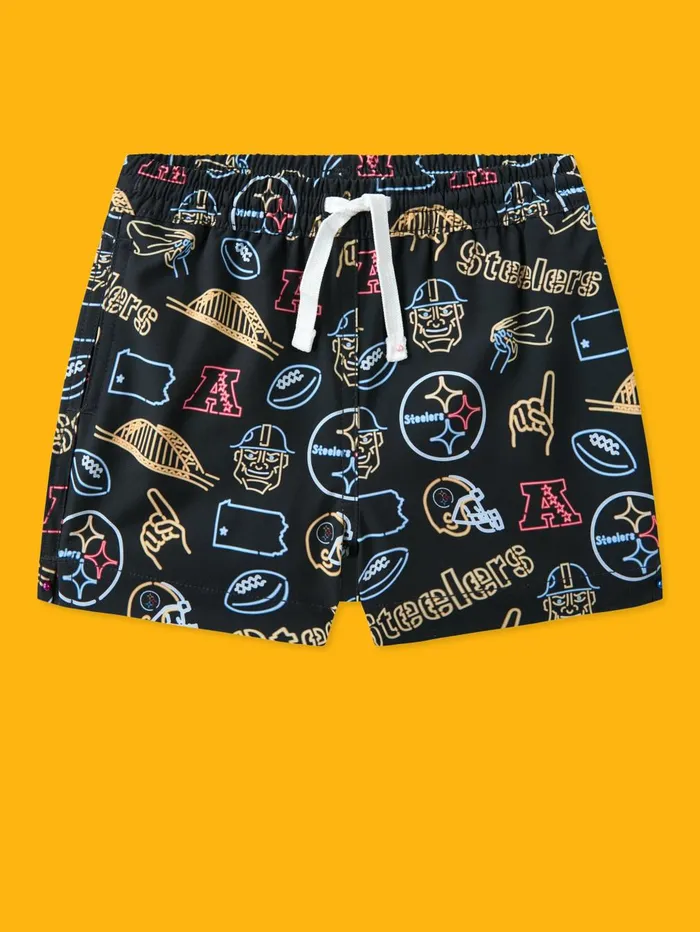 Chubbies Toddler 6m6 Swim The Neon Steelers Pittsburgh Steelers Black