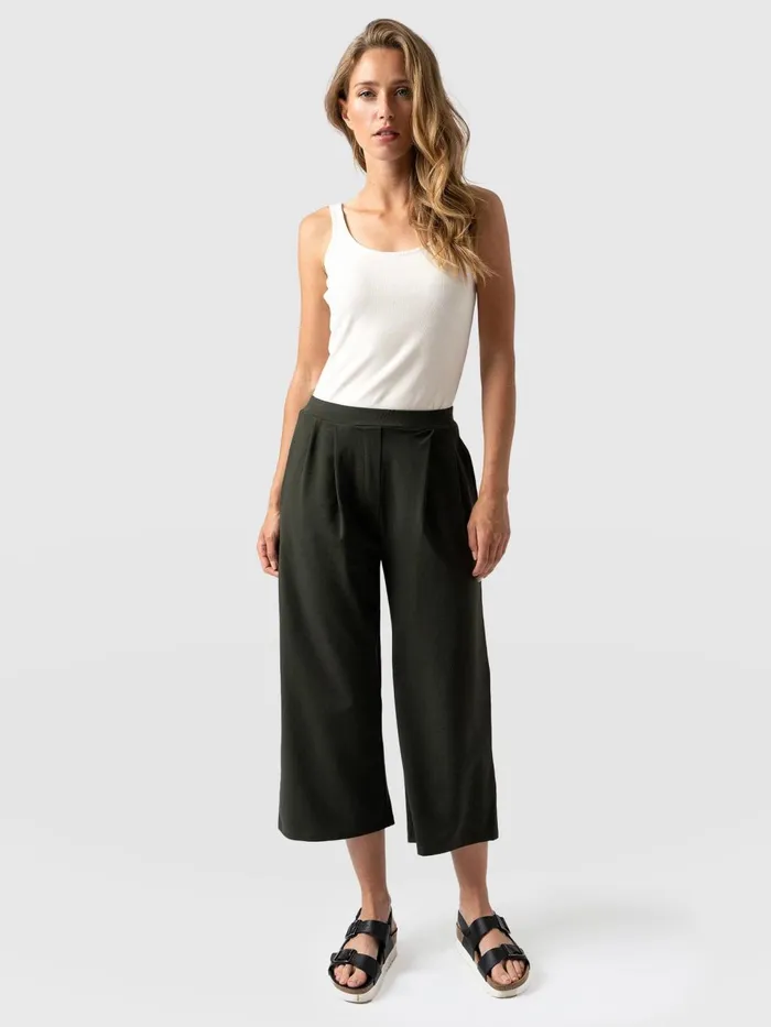 City Culotte 8211 Khaki Pleats Khaki Pleats Women Saint And Sofia Shorts