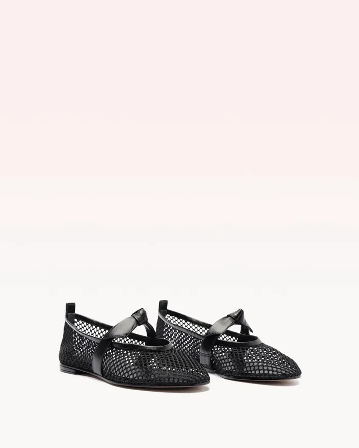 Clarita Ballerina Mesh Black Black Women Alexandre Birman Flats