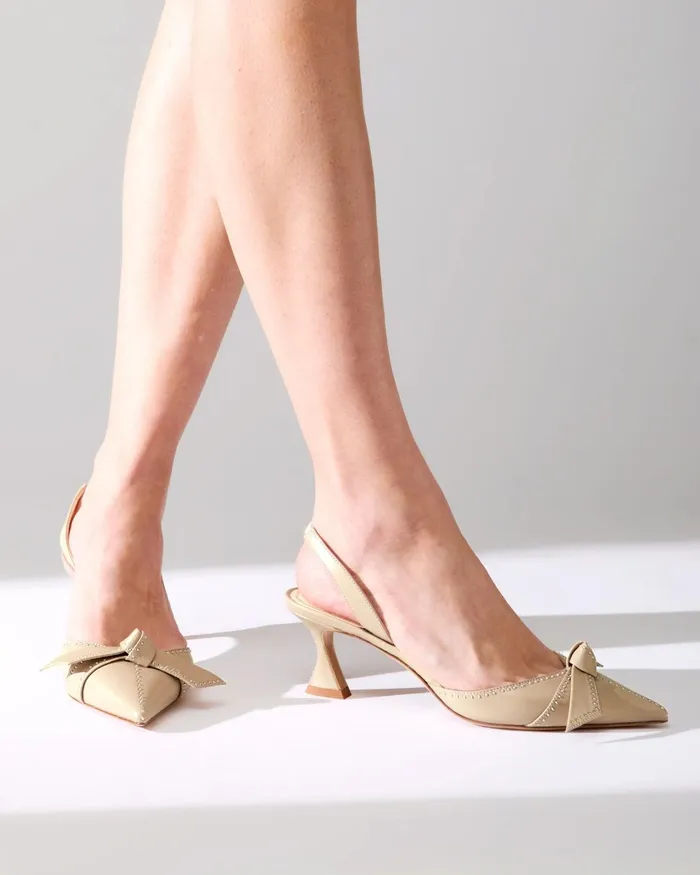Clarita Bell Slingback 60 Studs Alexandre Birman Clarita Slingback Semolina Women Alexandre Birman Pumps
