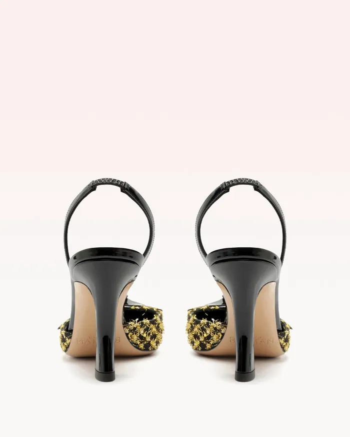 Clarita Bell Slingback 85 Tweed Oro Alexandre Birman Clarita Slingback Oro Women Alexandre Birman Pumps
