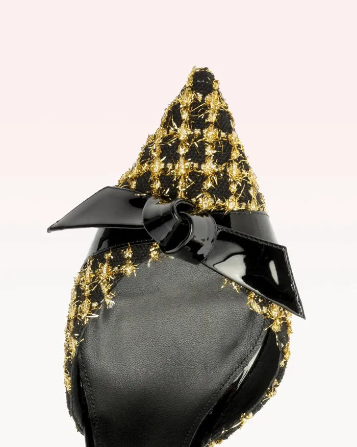 Clarita Bell Slingback 85 Tweed Oro Alexandre Birman Clarita Slingback Oro Women Alexandre Birman Pumps