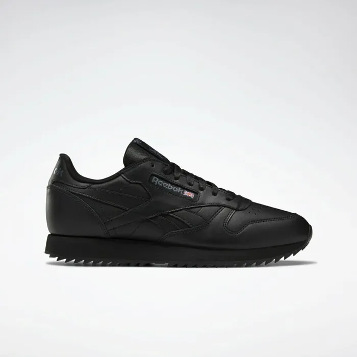 Classic Leather Mens Reebok Classic Leather Ripple Shoes Black