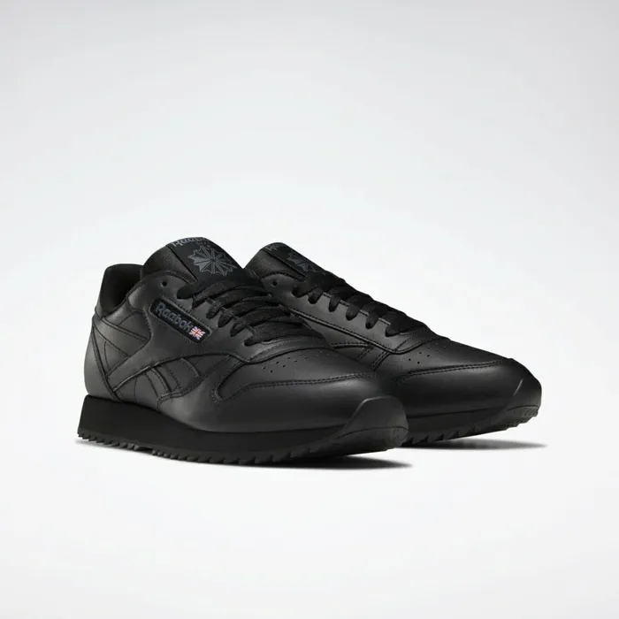 Classic Leather Mens Reebok Classic Leather Ripple Shoes Black