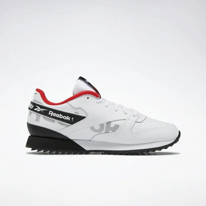 Classic Leather Womens Reebok Classic Leather Ripple ATI 90s Shoes White Black Primal Red