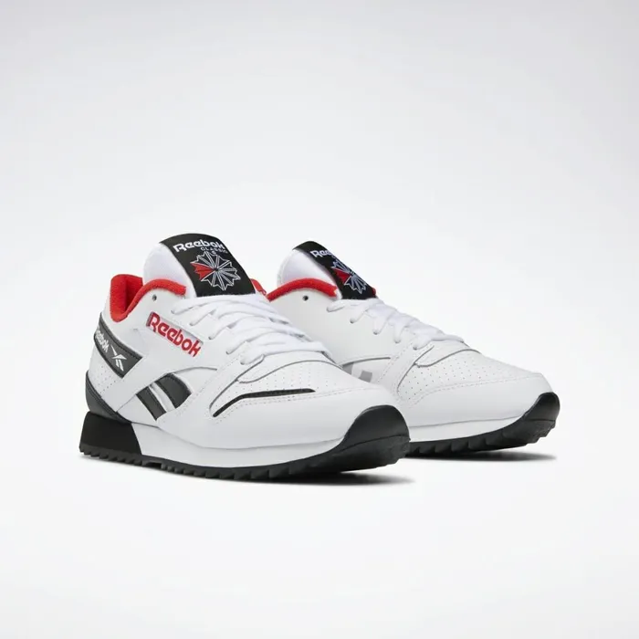 Classic Leather Womens Reebok Classic Leather Ripple ATI 90s Shoes White Black Primal Red