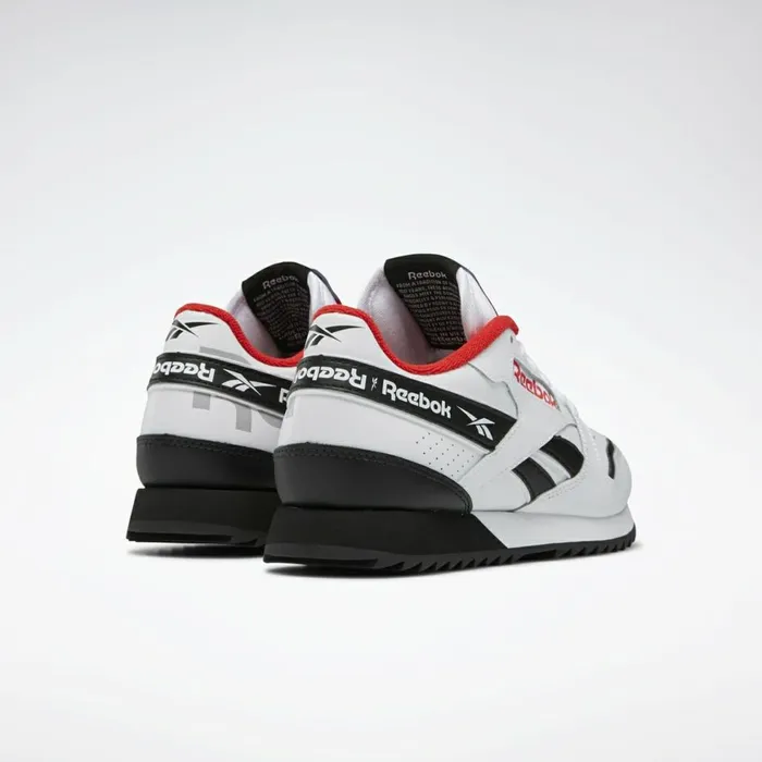 Classic Leather Womens Reebok Classic Leather Ripple ATI 90s Shoes White Black Primal Red
