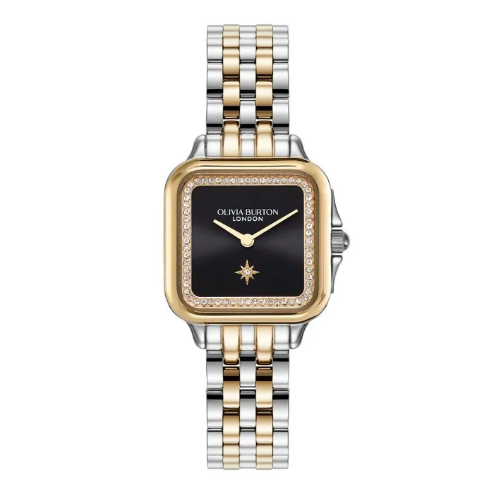 Classic Watches Women Olivia Burton 28mm Grosvenor Black and Two Tone Bracelet Watch Classic Watches Women Olivia Burton 28mm Grosvenor Black and Two Tone Bracelet Watch