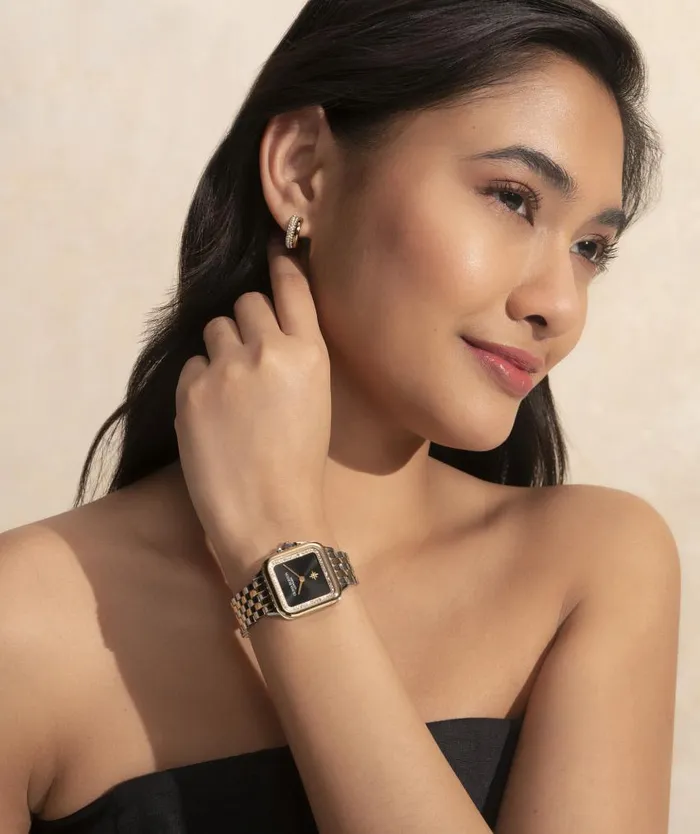 Classic Watches Women Olivia Burton 28mm Grosvenor Black and Two Tone Bracelet Watch