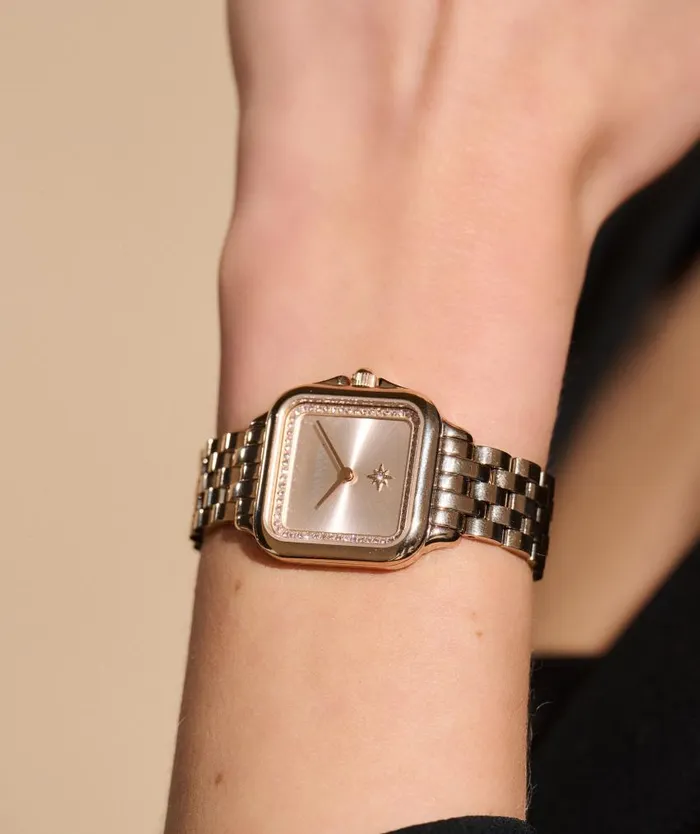 Classic Watches Women Olivia Burton 28mm Grosvenor Blush and Carnation Gold Bracelet Watch