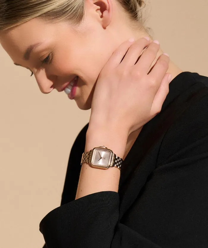 Classic Watches Women Olivia Burton 28mm Grosvenor Blush and Carnation Gold Bracelet Watch