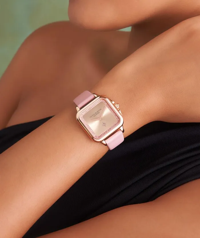 Classic Watches Women Olivia Burton 28mm Grosvenor Rose Gold and Mellow Rose Leather Strap Watch