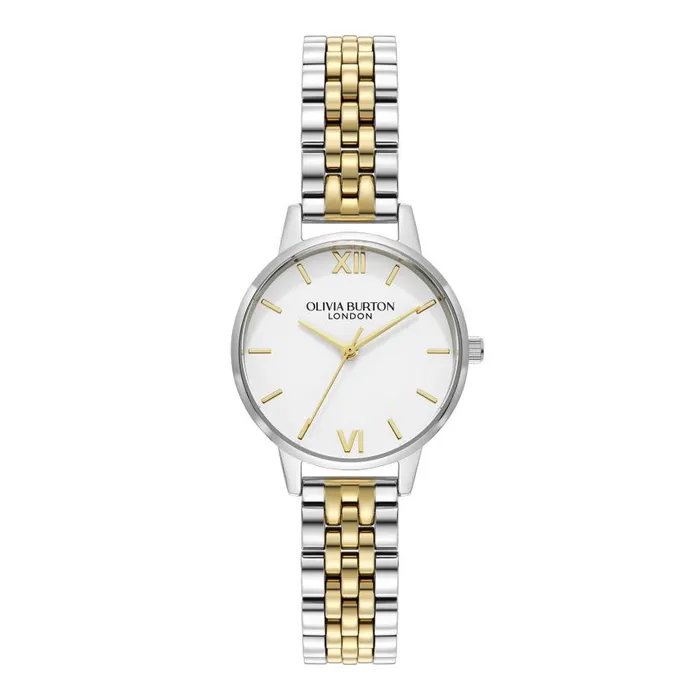 Classic Watches Women Olivia Burton 30mm White and Two Tone Bracelet Watch