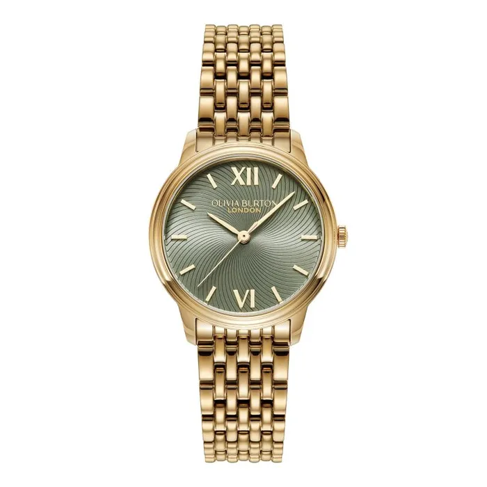 Classic Watches Women Olivia Burton 32mm Swirl Sage Green and Gold Bracelet Watch Classic Watches Women Olivia Burton 32mm Swirl Sage Green and Gold Bracelet Watch