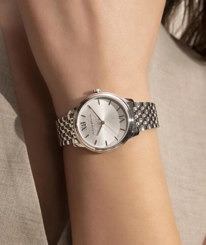 Classic Watches Women Olivia Burton 32mm Swirl Silver Bracelet Watch