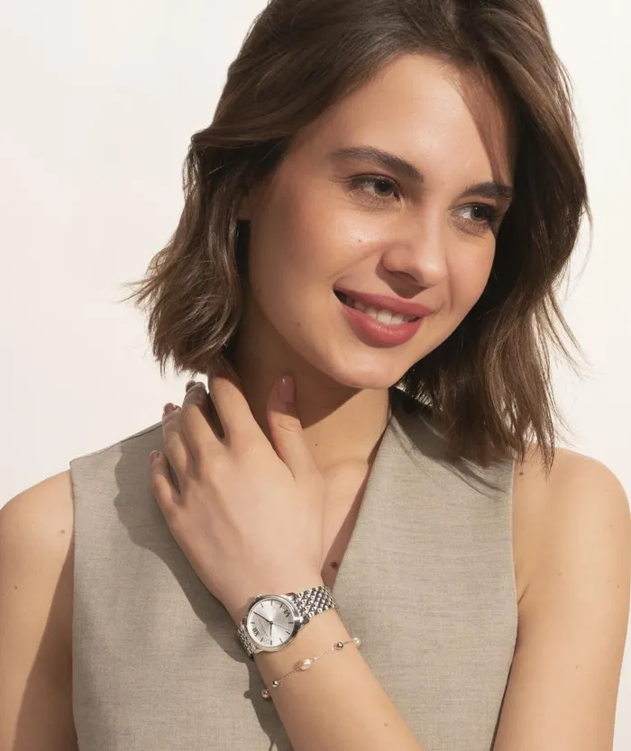 Classic Watches Women Olivia Burton 32mm Swirl Silver Bracelet Watch