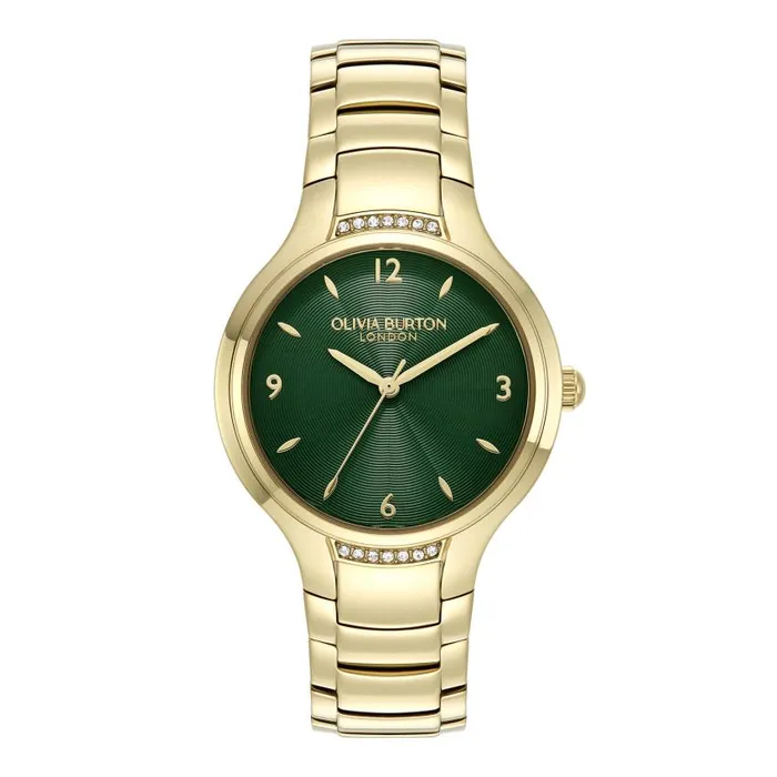 Classic Watches Women Olivia Burton 34mm Lea Forest Green and Gold Bracelet Watch Classic Watches Women Olivia Burton 34mm Lea Forest Green and Gold Bracelet Watch