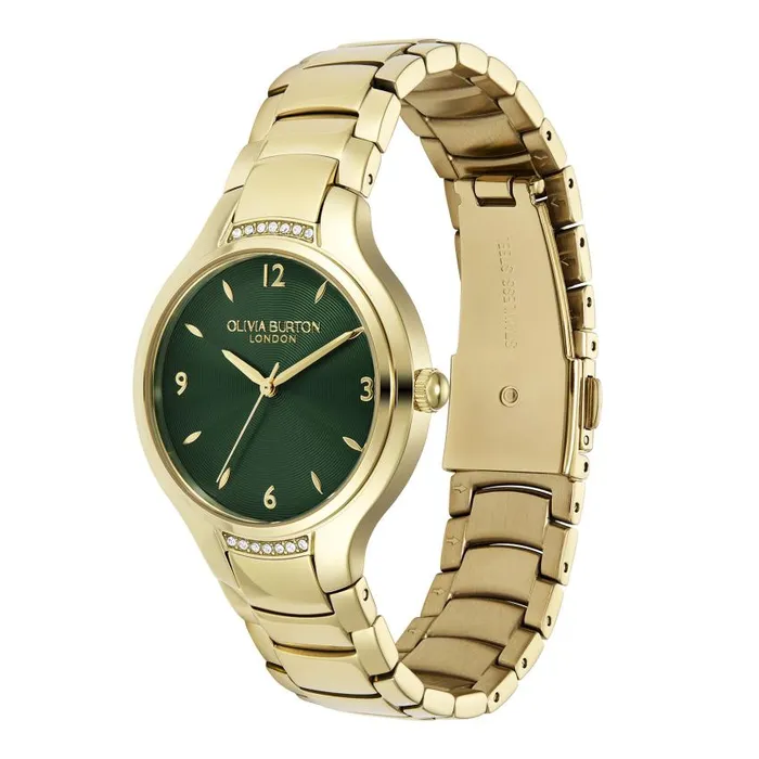 Classic Watches Women Olivia Burton 34mm Lea Forest Green and Gold Bracelet Watch
