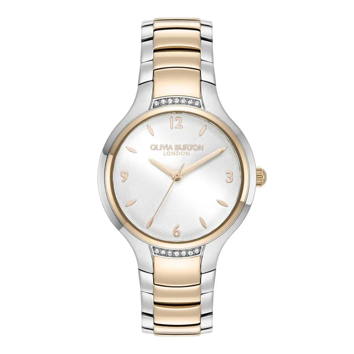 Classic Watches Women Olivia Burton 34mm Lea White and Two Tone Bracelet Watch Classic Watches Women Olivia Burton 34mm Lea White and Two Tone Bracelet Watch