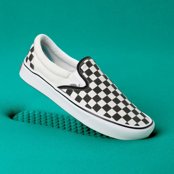 Classics Shoes Men Vans ComfyCush Checkerboard SlipOn Blackoff White