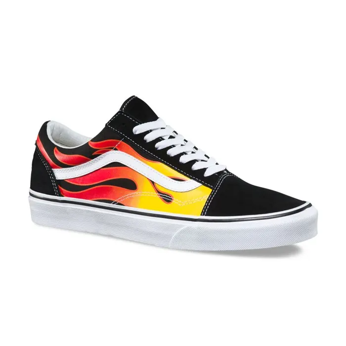 Classics Shoes Men Vans Flame Old Skool Blackblacktrue White Classics Shoes Men Vans Flame Old Skool Blackblacktrue White