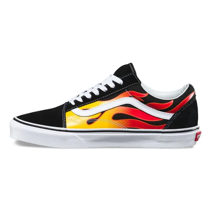 Classics Shoes Men Vans Flame Old Skool Blackblacktrue White Classics Shoes Men Vans Flame Old Skool Blackblacktrue White