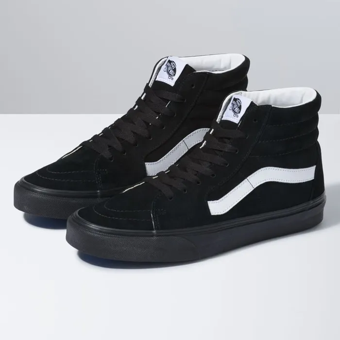 Classics Shoes Men Vans Pig Suede Sk8Hi Blackblack
