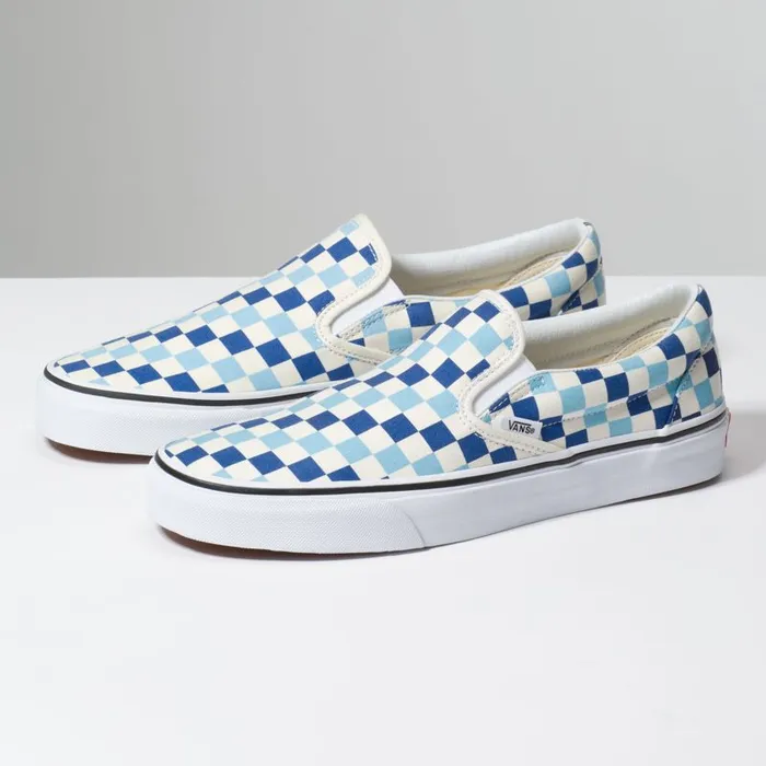 Classics Shoes MenWomen Vans Checkerboard SlipOn Blue Topazblue