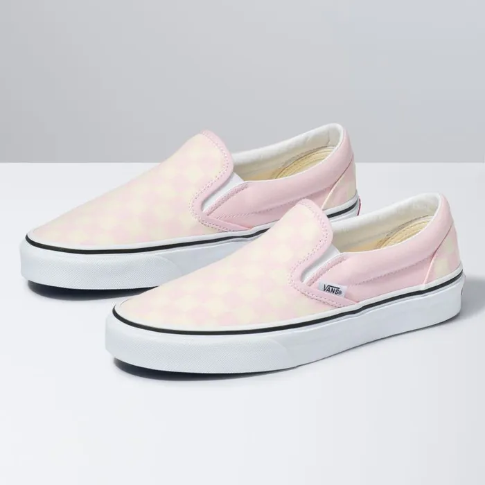 Classics Shoes MenWomen Vans Checkerboard SlipOn Blushing Brideclassic White