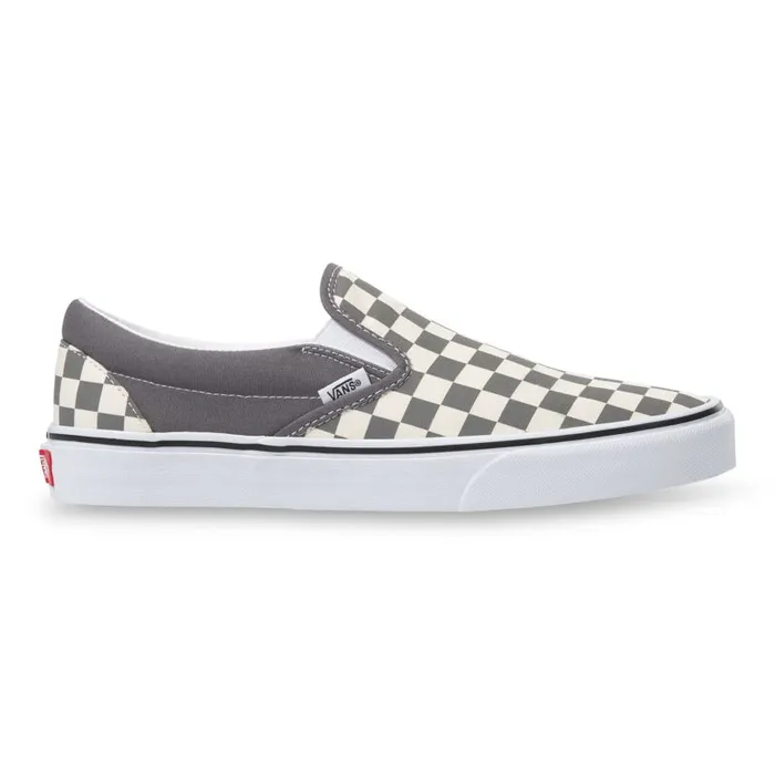 Classics Shoes MenWomen Vans Checkerboard SlipOn Pewtertrue White Classics Shoes MenWomen Vans Checkerboard SlipOn Pewtertrue White