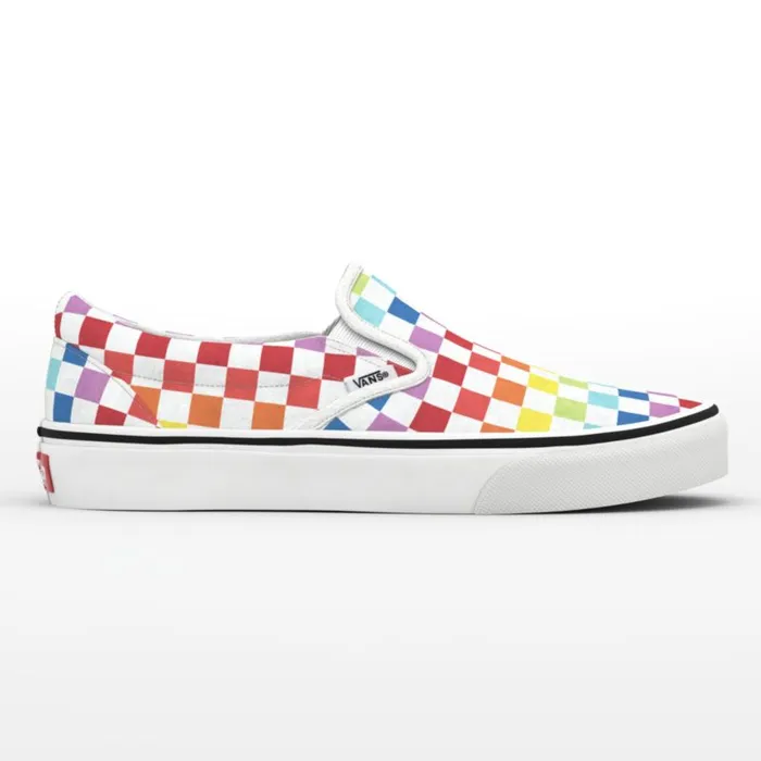 Classics Shoes MenWomen Vans Checkerboard SlipOn Rainbowtrue White Classics Shoes MenWomen Vans Checkerboard SlipOn Rainbowtrue White