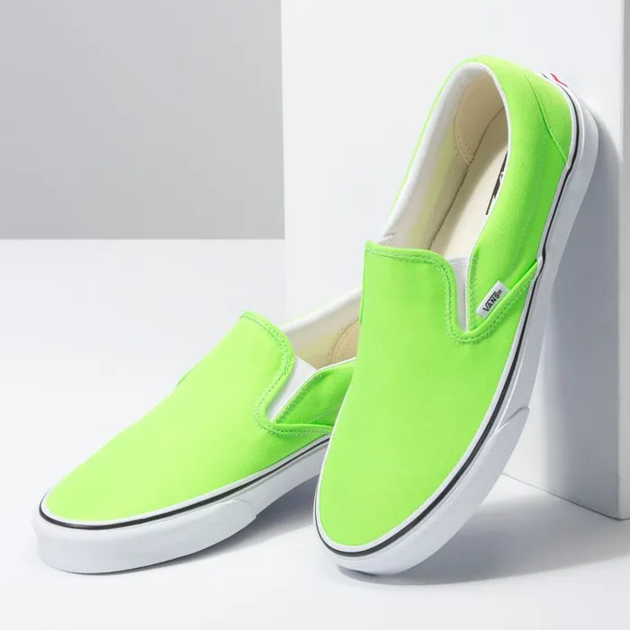 Classics Shoes MenWomen Vans Neon SlipOn Green Geckotrue White Classics Shoes MenWomen Vans Neon SlipOn Green Geckotrue White
