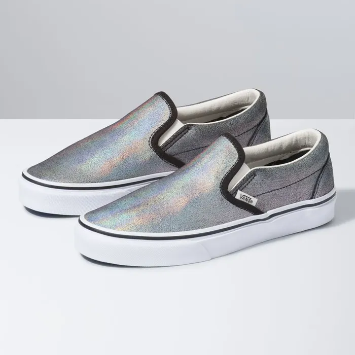 Classics Shoes MenWomen Vans Prism Suede Classic SlipOn Blacktrue White