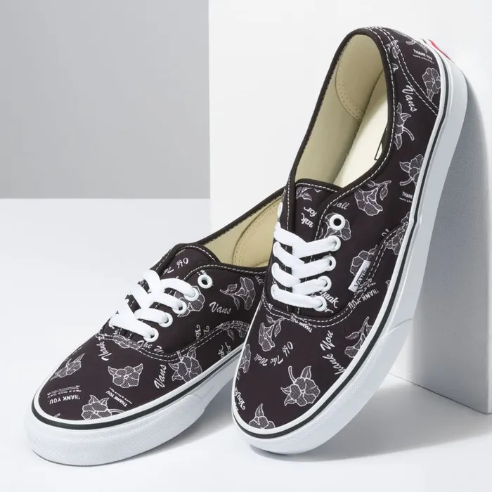 Classics Shoes MenWomen Vans Thank You Floral Authentic Blacktrue White Classics Shoes MenWomen Vans Thank You Floral Authentic Blacktrue White