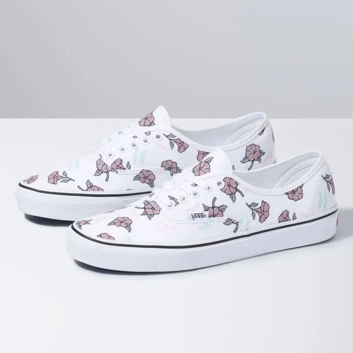 Classics Shoes MenWomen Vans Thank You Floral Authentic True Whitetrue White
