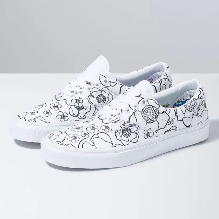 Classics Shoes MenWomen Vans UColor Era Floraltrue White