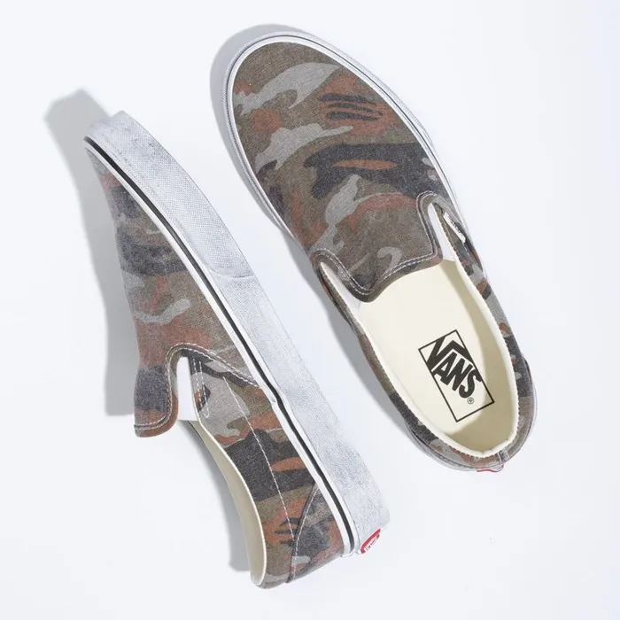Classics Shoes MenWomen Vans Washed Classic SlipOn Camotrue White Classics Shoes MenWomen Vans Washed Classic SlipOn Camotrue White