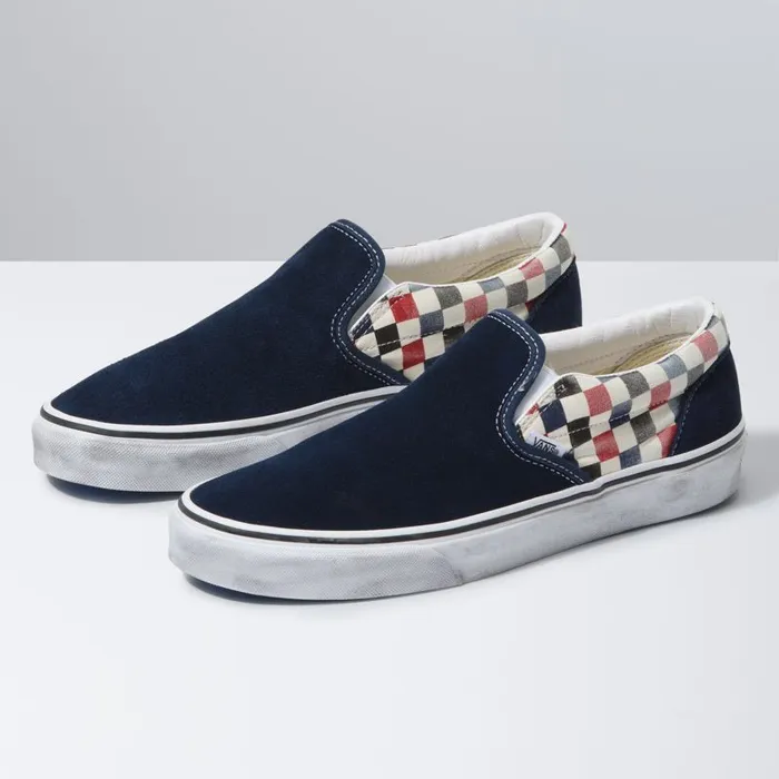 Classics Shoes MenWomen Vans Washed SlipOn Dress Blueschili Pepper