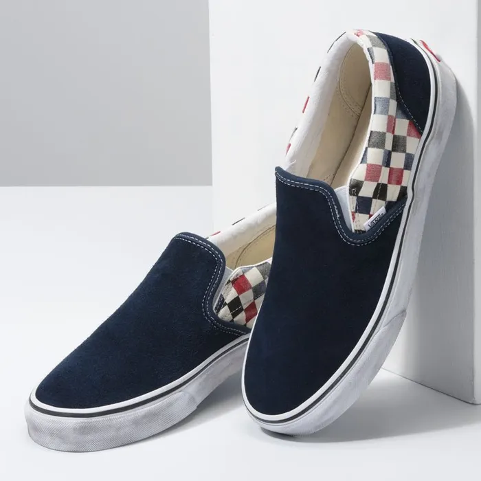 Classics Shoes MenWomen Vans Washed SlipOn Dress Blueschili Pepper Classics Shoes MenWomen Vans Washed SlipOn Dress Blueschili Pepper