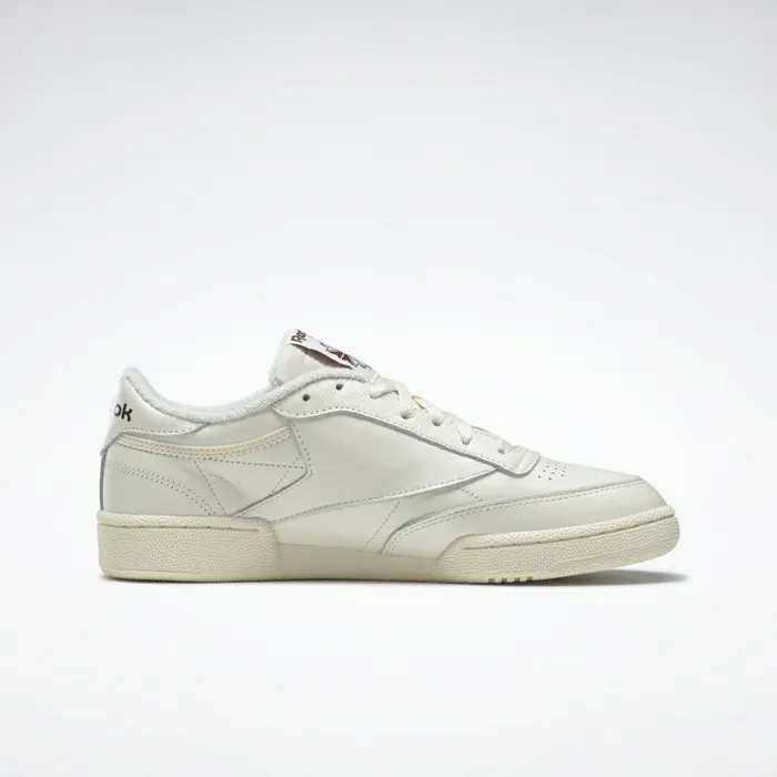 Classics Shoes Mens Reebok Club C 85 Shoes Classic White Classic White Collegiate Burgundy