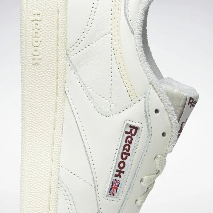 Classics Shoes Mens Reebok Club C 85 Shoes Classic White Classic White Collegiate Burgundy