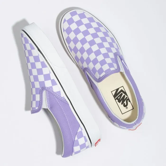 Classics Shoes Women Vans Checkerboard SlipOn Violet Tuliptrue White Classics Shoes Women Vans Checkerboard SlipOn Violet Tuliptrue White