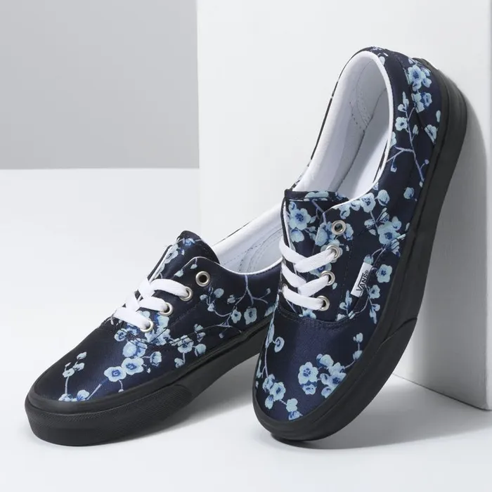 Classics Shoes Women Vans Florals Era Blueblack Classics Shoes Women Vans Florals Era Blueblack