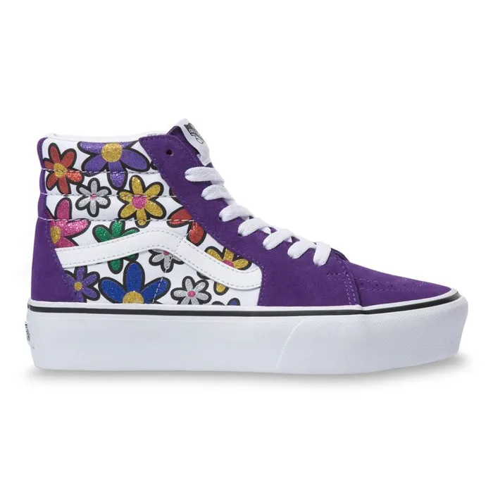 Classics Shoes Women Vans Glitter Daisies Sk8Hi Platform 20 Rainbowtrue White Classics Shoes Women Vans Glitter Daisies Sk8Hi Platform 20 Rainbowtrue White