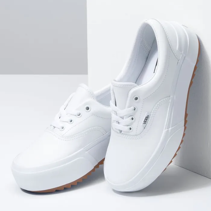 Classics Shoes Women Vans Leather Era Stacked True Whitetrue White Classics Shoes Women Vans Leather Era Stacked True Whitetrue White