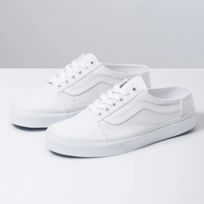 Classics Shoes Women Vans Old Skool Mule Whitetrue White