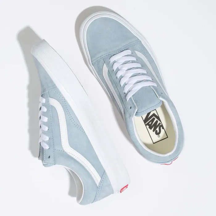 Classics Shoes Women Vans Pig Suede Old Skool Blue Fogtrue White Classics Shoes Women Vans Pig Suede Old Skool Blue Fogtrue White